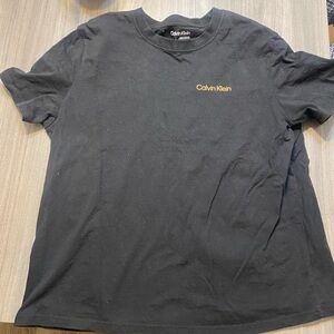Calvin Klein Charcoal Tee with Gold Logo